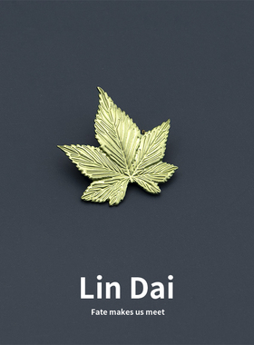 复古绿色树叶胸花金属胸针设计感小众文艺别针固定衣服配饰男女