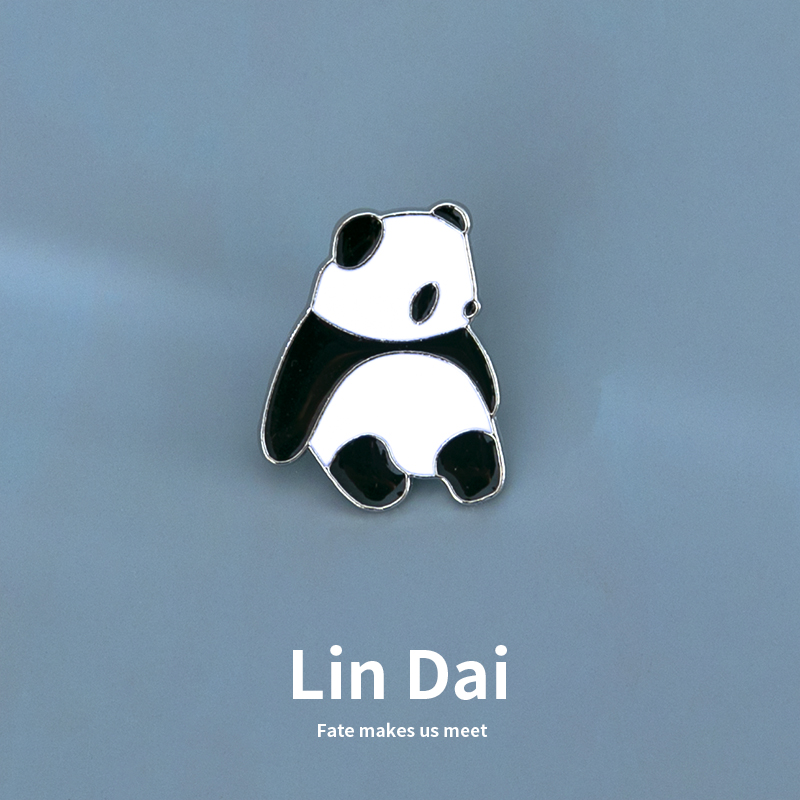 卡通国宝小熊猫胸针可爱金属徽章别针装饰包包饰品创意百搭配饰
