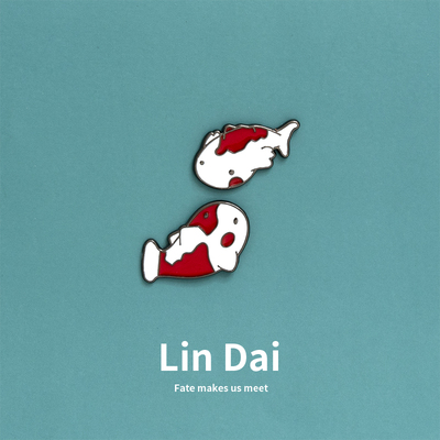 卡通金属情侣幸运小锦鲤胸针