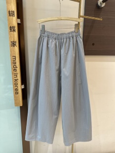 26春夏新款 松紧腰宽松遮肉百搭阔腿休闲布裤 266009 HKR正品 现货OF