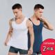 迄今100%纯棉背心男士 马甲中老年 纯色运动跨栏健身无袖 修身 型汗衫
