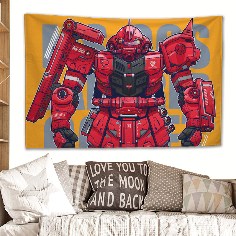 新款装饰挂布卡通动漫高达宿舍床头墙布酒吧卧室出租房墙面背景布,居家布艺,挂毯/壁毯,淘宝优惠券,粉丝福利购,淘宝优惠卷