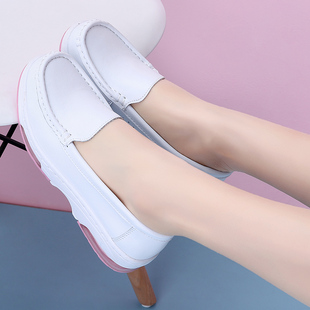 气垫护士鞋 白色 女软底透气不累脚真皮防臭舒适春秋季 医护女工作鞋