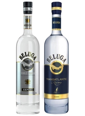 进口白鲸伏特加金银鲟鱼酒银鱼洋酒白酒鲸鱼酒吧俄罗斯风味BELUGA