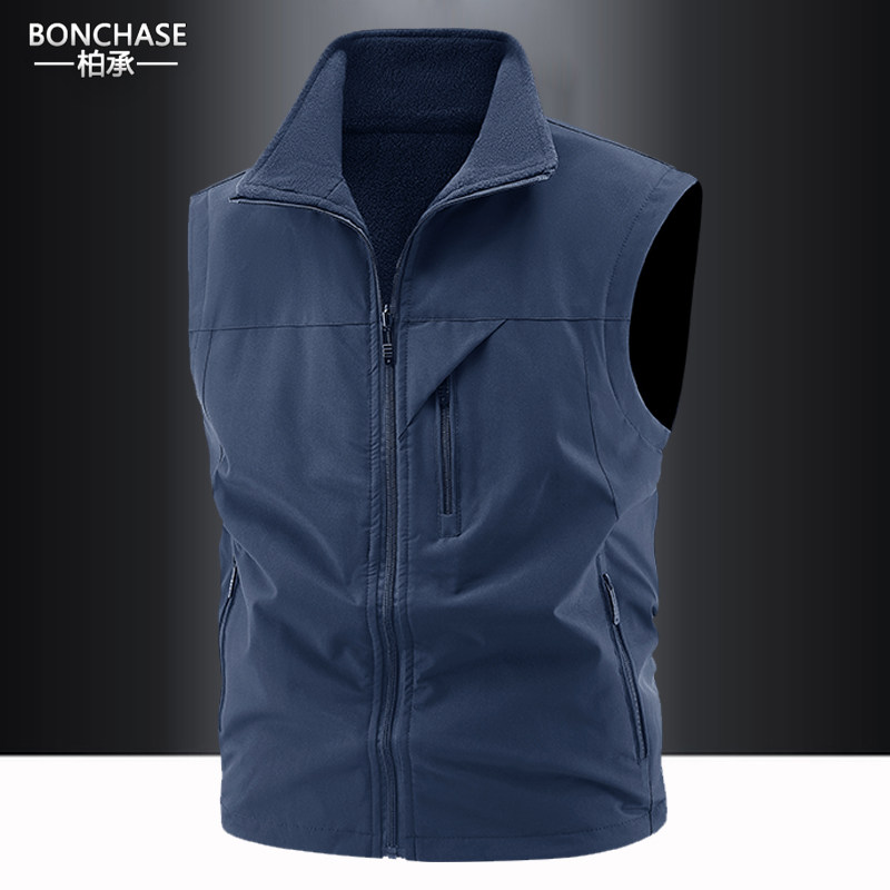 秋季户外摇粒马甲男多口袋背心工装坎肩双面穿厚外套大码运动马夹,男装,常规马甲,淘宝优惠券,粉丝福利购,淘宝优惠卷