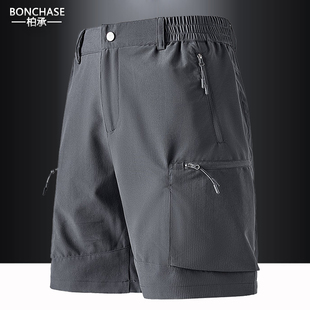 男弹力运动休闲裤 多色五分裤 多袋宽松大码 夏季 裤 短裤 速干工装 新款