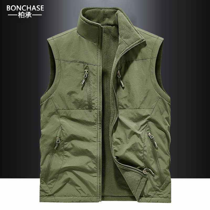 男士马甲秋冬新款工装双面穿马夹男休闲户外钓鱼背心加绒加厚外套,男装,常规马甲,淘宝优惠券,粉丝福利购,淘宝优惠卷