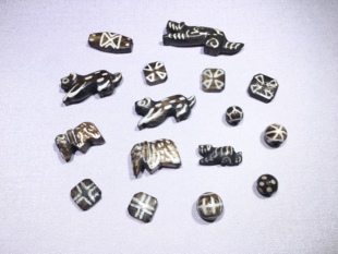 缅甸邦提克木化石天珠 树化玉蛋白石木珠吊坠背云木化石diy配饰