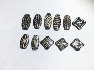 缅甸邦提克木化石天珠蛋白石木化石背云散珠手串项链diy锁骨链