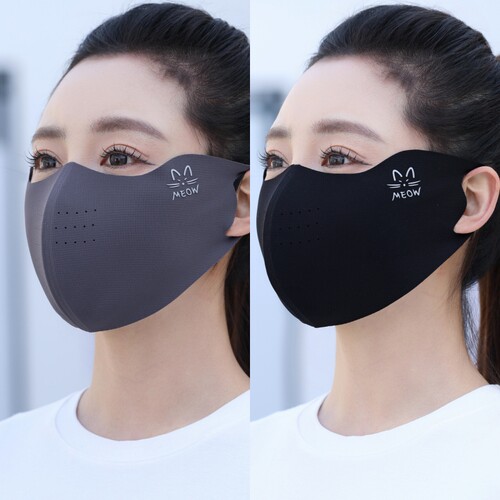 冰感无痕防晒口罩女夏季冰丝轻薄防紫外线软骨立体透气显脸小面罩