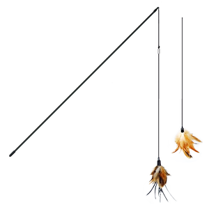 田田猫超长杆耐咬羽毛钓鱼竿钓猫杆逗猫棒自嗨解闷神器幼猫玩具