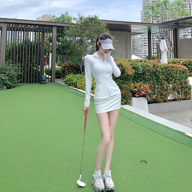 高尔夫球服女套装时尚修身速干长袖女上衣GOLF运动短裙子网球羽毛 运动/瑜伽/健身/球迷用品 高尔夫服装 原图主图