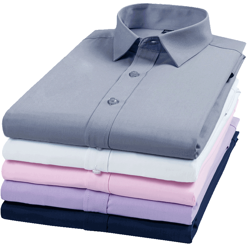 AF银灰色商务免烫竹纤维衬衫长袖