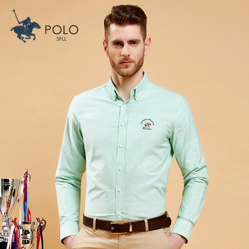Paul Oxford Spring and autumn season pure cotton man Long sleeve shirt Light green business affairs leisure time Youth Self cultivation shirtin the Men's clothing, Shirt  category - from Buy2taobao.com to provide professional Taobao agent buy service