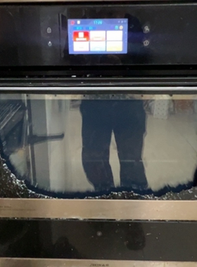 定做志邦嵌入式电烤箱KWS-B32L01黑色钢化玻璃破碎维修更换门面板