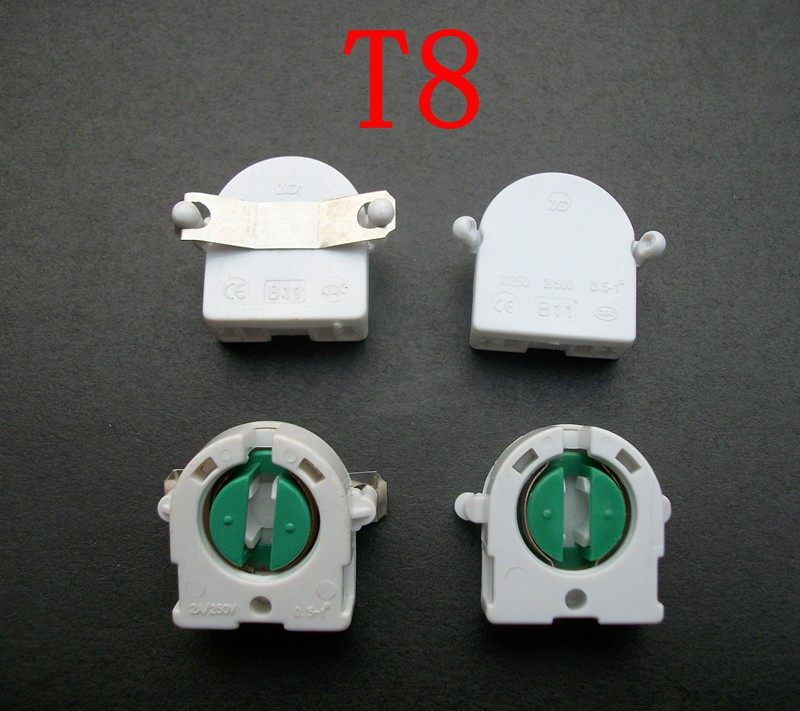 T5T8格栅灯脚 T8日光灯脚T8支架灯脚 灯头格栅栏灯座荧光灯脚灯盘