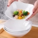 纯白简约四角盘子深碗家用高颜值陶瓷菜碗盘沙拉碗深汤盘可微波炉