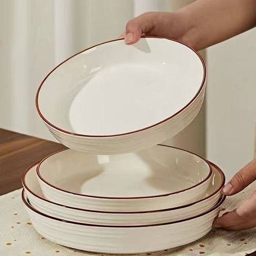 2025新款盘子家用菜盘欧式深盘菜碟简约高颜值餐具加厚陶瓷餐盘