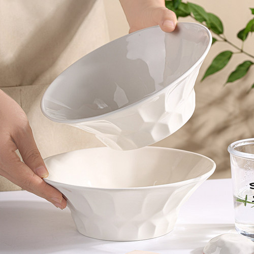 面碗家用2025新款纯白8英寸大汤碗拉面碗泡面碗简约高级感陶瓷碗