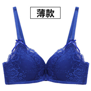 品牌内衣蕾丝小胸无钢圈薄款前面扣的胸罩前排扣聚拢前扣文胸女夏