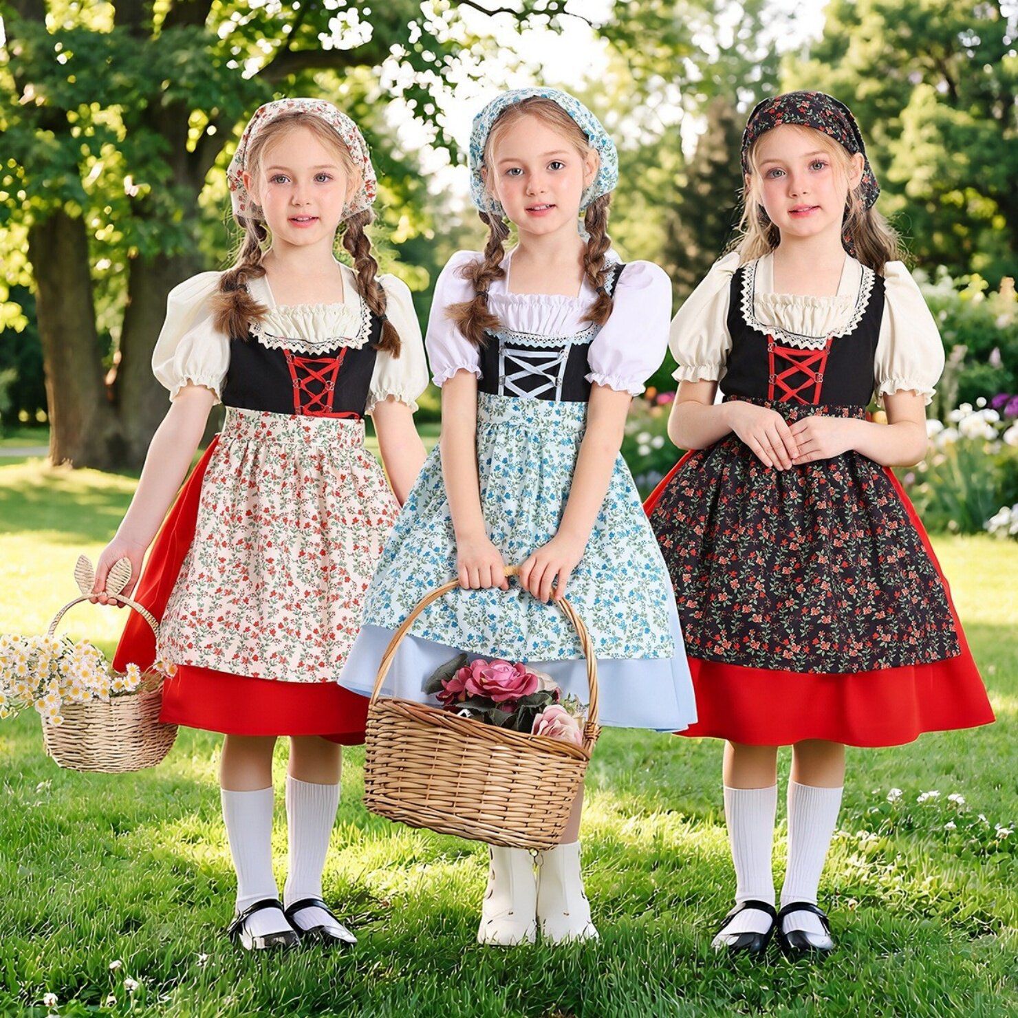 六一儿童服装欧洲田园风女童农场平民庄园巴伐利亚德国啤酒节女仆