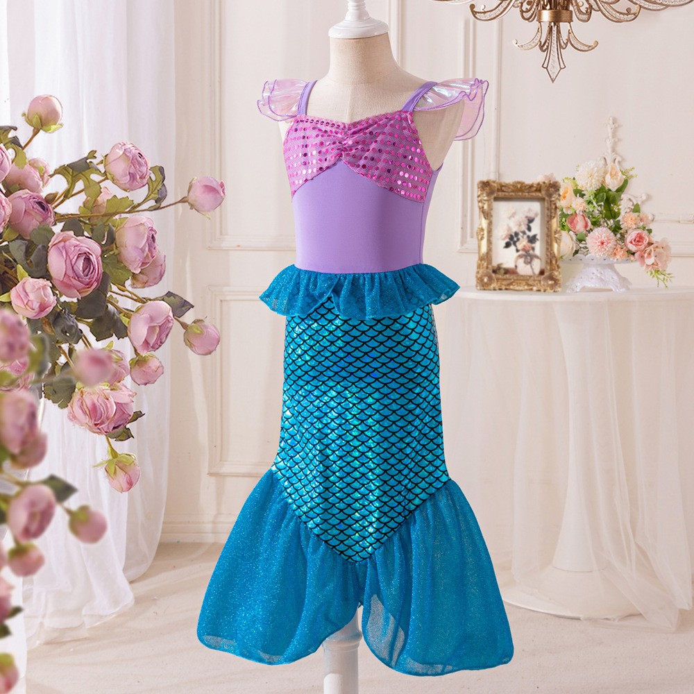 儿童节女童美人鱼背心连衣裙