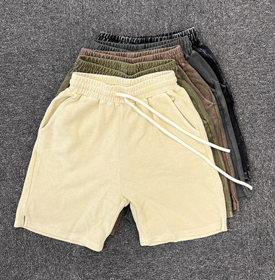 美式重磅 素色vintage风做旧休闲高级感高街rapper穿搭卫衣料短裤