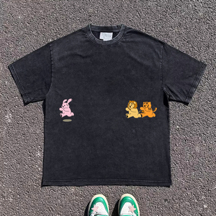 T恤宽松ins男女情侣装 可爱小动物短袖 260G重磅 王有病工作室