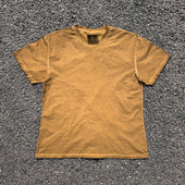 纯色简约做旧咖色透气男女短袖 王有病工作室 180克水洗做旧 T恤