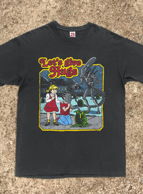 王有病工作室 220G轻薄高织不透！复古经典动漫old school短袖T恤