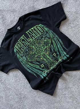 王有病工作室 220G 透气正肩版 ！复古vibe风帅气青少年短袖T恤