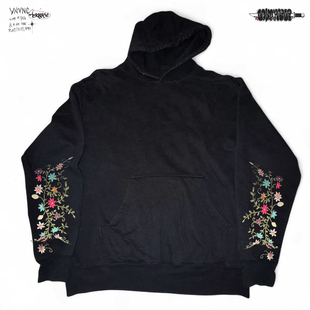 卫衣男女情侣装 清仓款 逼真仿刺绣花朵印花工艺重磅连帽衫 子款 袖