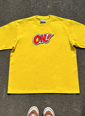 王有病工作室 220G 透气正肩版 ！红色感叹柠檬黄情侣装短袖T恤