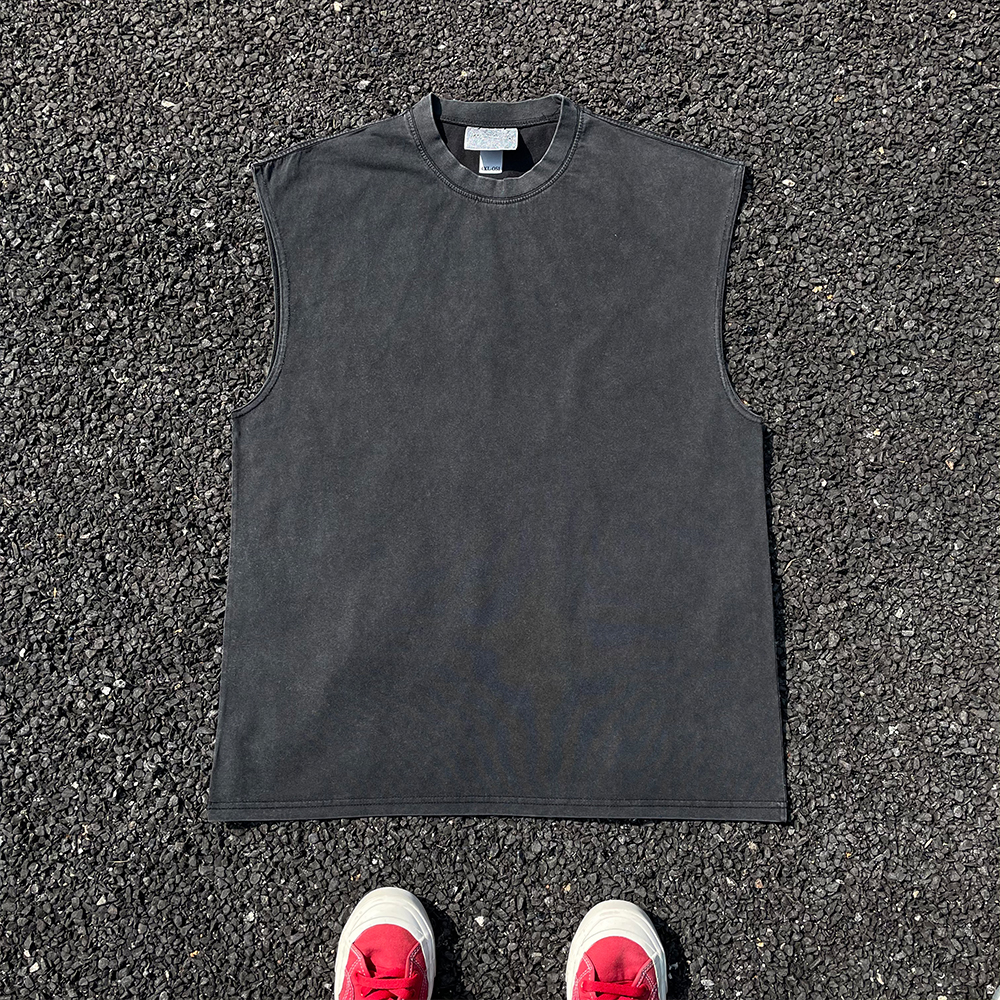 王有病工作室 重磅260G！夏季背心情侣高街无袖vintage基础穿搭