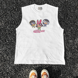 王有病工作室 重磅260G！Powerpuff Girls美式大码无袖T恤男女款