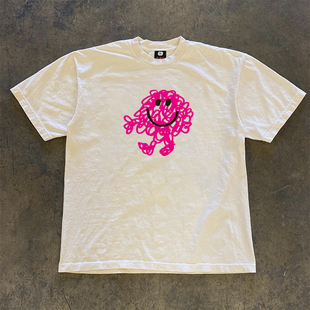 半袖 王有病工作室 小众涂鸦oversize男女情侣装 透气正肩版 220G