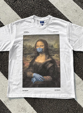 王有病工作室 重磅260G！Protecting Mona Lisa复古风短袖T恤美式