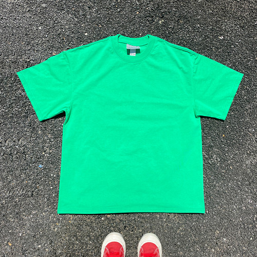 王有病工作室 重磅260G！夏季多巴胺彩色短袖T恤桃粉雾霾蓝情侣装