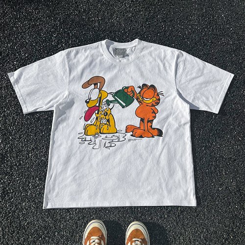 王有病工作室 重磅260G！Garfield's happy life加菲猫tee短袖t恤