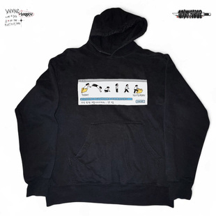 上衣 黑色重磅高级感卫衣情侣装 清仓款 小众设计感创意文案连帽衫