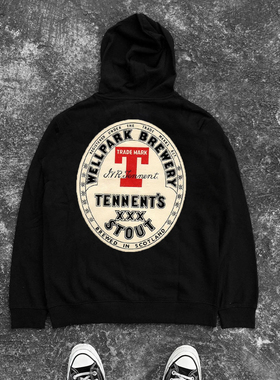 480G纯棉大毛圈 美式复古海报oldschool男女情侣大码连帽卫衣