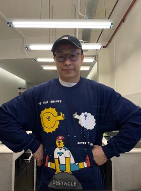 清仓款！小众设计感卡通涂鸦晴天雨天我只想和你聊天长袖T恤