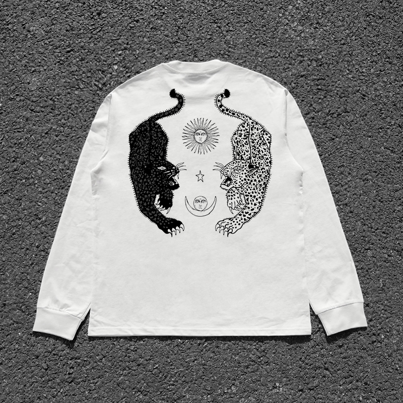 清仓款！暗黑系美式复古亚文化搞怪oldschool暗黑系长袖T恤上衣