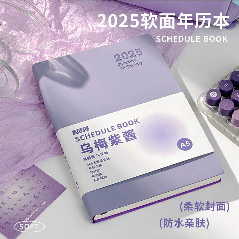 2025年新款软面年历本日程本自律打卡记事本效率手册时间管理手账