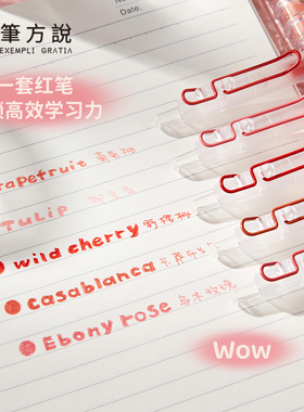 笔方说五彩斑斓红笔老师专用批改作业学生订正用高颜值速干中性笔