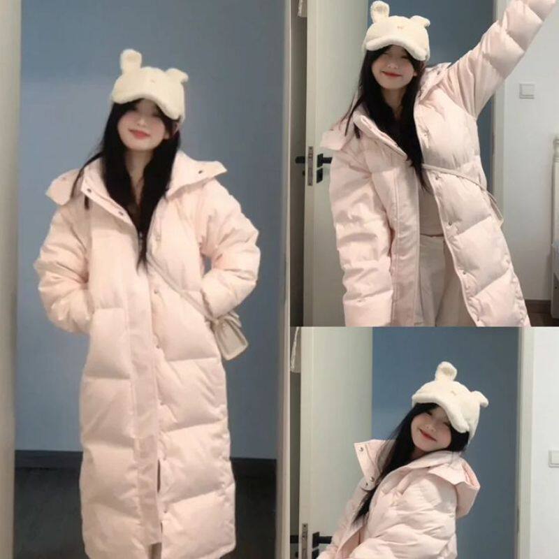 粉色中长款过膝服女款深