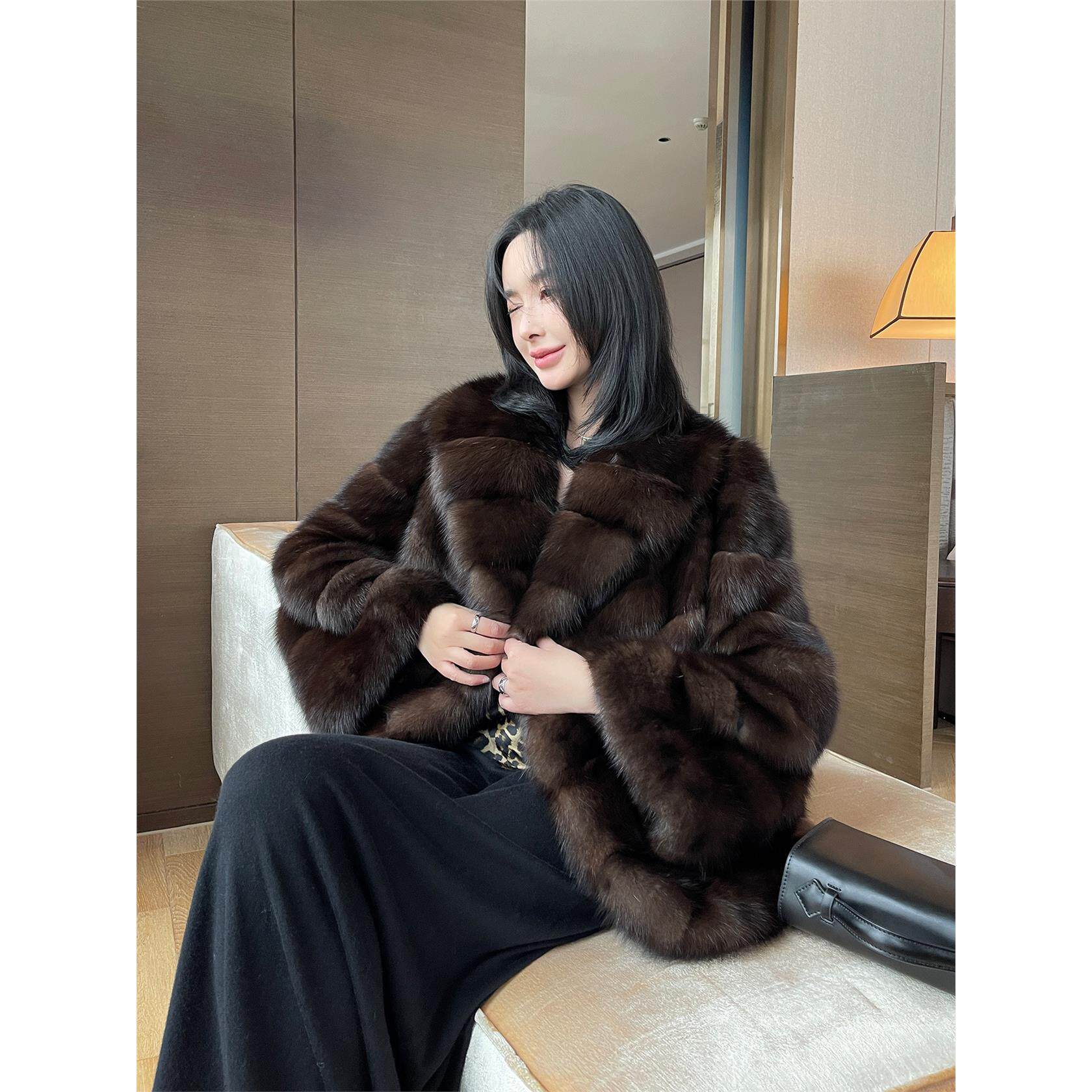 皮草外套女俄罗斯农夫仿