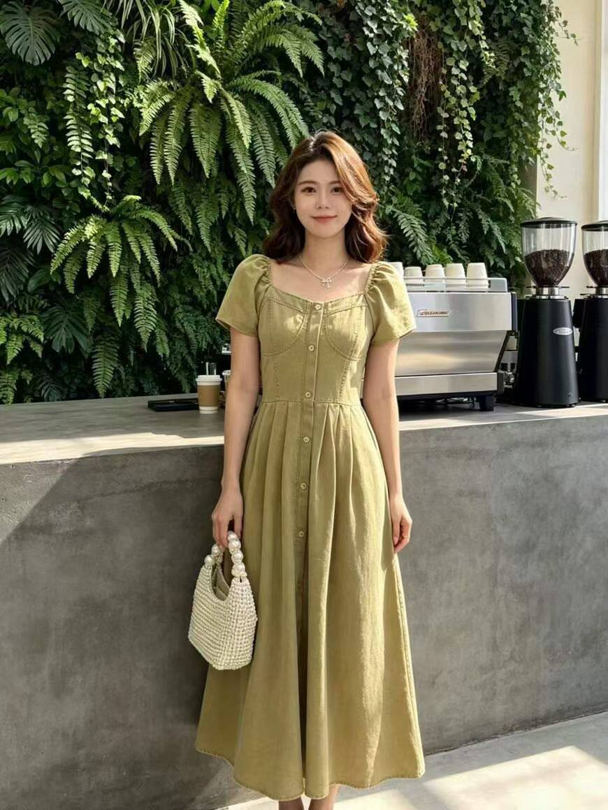2026夏季新款韩版修身显瘦短袖牛仔连衣裙女时尚百搭气质连衣裙