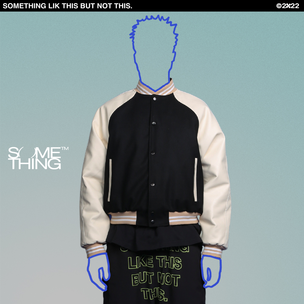something短款插件皮袖棒球夹克