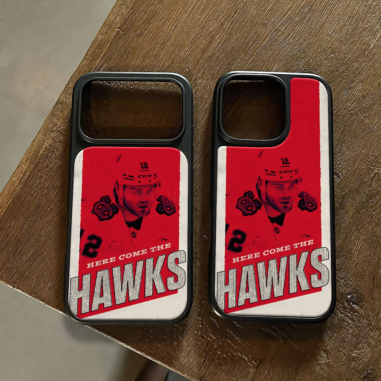 冰球HAWKS选手手机壳大孔电镀黑框碳纤维二合一玻璃适用苹果17promax华为MATE70PROPLUS小米17PROMAXMATE50PR